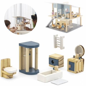 VIGA PolarB Zestaw Mebelków do Domku dla Lalek Łazienka 44039