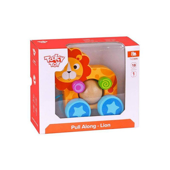 TOOKY TOY Drewniany Lew do ciągnięcia za sznureczek TKE005