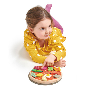 Drewniana pizza z dodatkami na rzepy Tender Leaf Toys TL8275