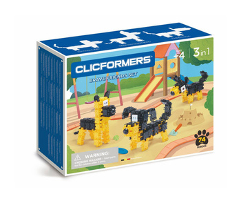 CLICFORMERS Set Brave Friends Pieski 3w1 74 elementy KLOCKI 806003