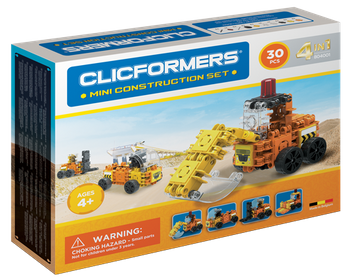 CLICFORMERS Maszyny Budowlane 4w1 30 elementów KLOCKI 804001