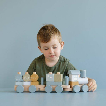 Little Dutch Pociąg Błękit Klocki LD7035