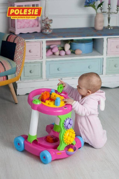 Polesie - Wader Molto Blocks Jeździk Pchacz z Klockami i Piłeczkami - 13 elementów Różowy 58140