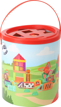 Klocki konstrukcyjne z grzebieniami Kolorowa farma Small Foot 11223, zabawka na roczek