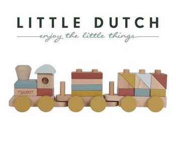 Little Dutch Pure & Nature Drewniany Pociąg z klocków LD4702