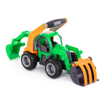 Polesie - Wader Traktor Ładowarka z łyżką Koparka Grip Trucks 48394
