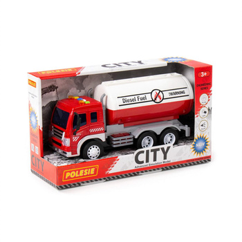 Polesie - Wader Seria City Samochód z Cysterną ze światłem i dźwiękiem Czerwony 86372