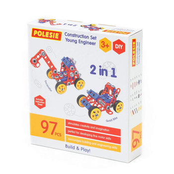 Polesie - Wader Zestaw Wynalazca 97 elementów Quad & Koparka 72979