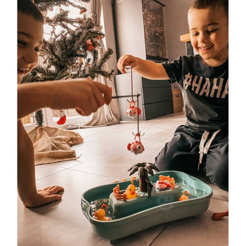 Zestaw Gra Łowienie Rybek + 20 Akcesorii Szary WOOPIE 29894