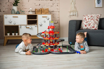 Polesie Wader Parking 4-poziomowy - garaż z Drogą i Samochodami Czerwony 44723