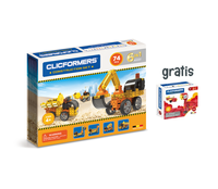 CLICFORMERS Maszyny Budowlane 6w1 70 elementów KLOCKI 802001 + GRATIS CLICFORMERS Craft Set Red 25 elementów
