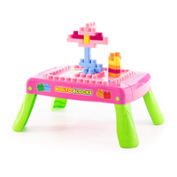 Polesie - Wader Molto Blocks Składany Stolik z Klockami 20 elementów Różowy 58003