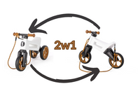 FWRider Super Sport 515784     Kolor: Pearl / Biały z brązowymi felgami Rowerek biegowy Jeździk 2w1 Ciche koła + Pasek do noszenia dla Rodzica 