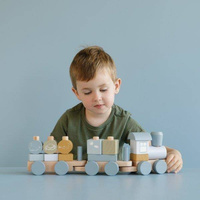 Little Dutch Pociąg Błękit Klocki LD7035