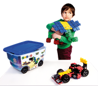 CLICS 15w1 Klocki kreatywna zabawka edukacyjna 377 elementów w pudełku z rolkami dla dziewcząt i chłopców CB411