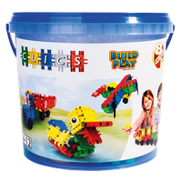 CLIKS 8w1 Zabawka konstrukcyjna 160 elementów w niebieskim wiaderku CB198