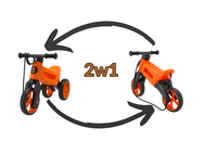 FWRider Super Sport 515739 Kolor: Orange / Pomarańczowy z pomarańczowymi felgami Rowerek biegowy Jeździk 2w1 Ciche koła + Pasek do noszenia dla Rodzica