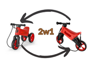 FWRider Super Sport 515746 Kolor: Chilli / Czerwony z czerwonymi felgami Rowerek biegowy Jeździk 2w1 Ciche koła + Pasek do noszenia dla Rodzica
